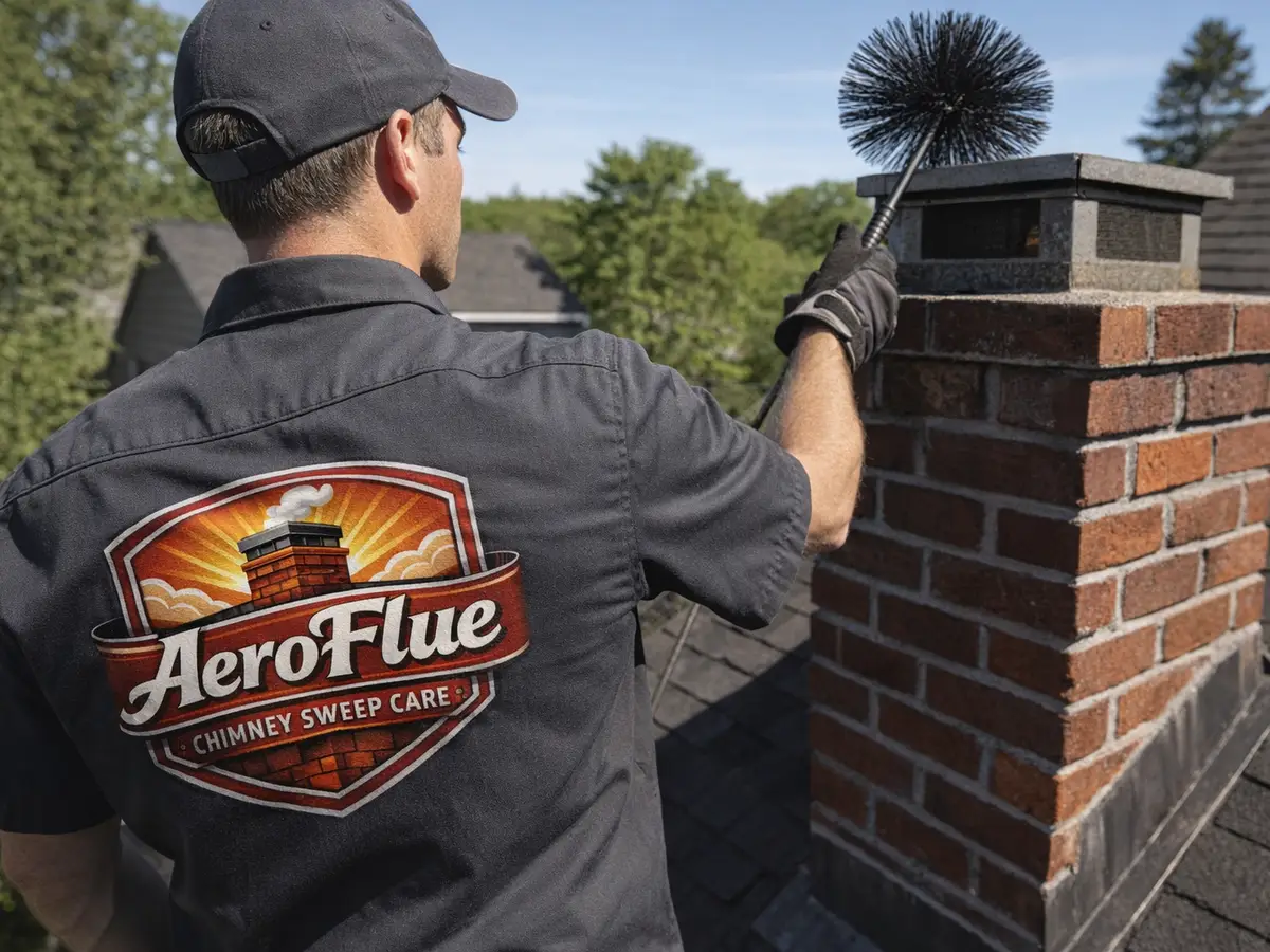 chimney sweep technician on the job in Calabasas, CA